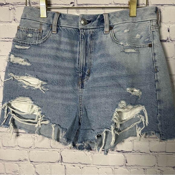 American Eagle Outfitters Pants - American Eagle Outfitters Light Blue Distressed Jean Shorts Size 6
